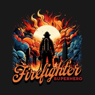 Firefighter Superhero Untold Heroes Design T-Shirt