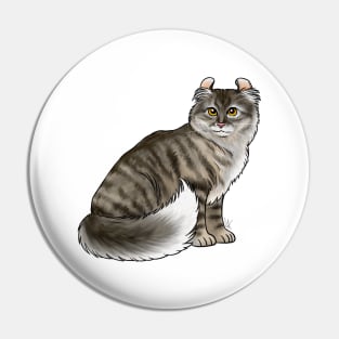 Cat - American Curl - Gray Tabby Pin