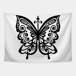 Butterfly, ornament, drawing, print, original picture, black and white, Gothic Tapestry