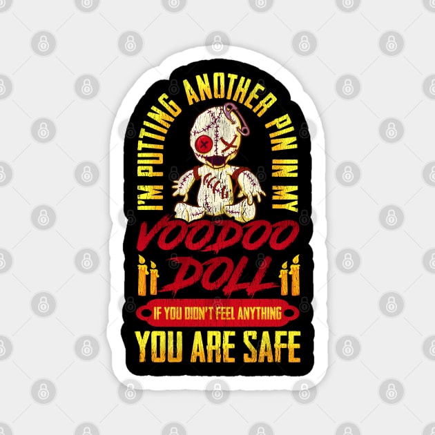 Voodoo Doll Funny Halloween Trick or Treat Magnet by creative