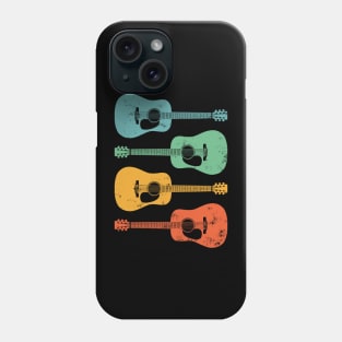 Dreadnought Acoustic Guitar Cool Retro Colors Phone Case