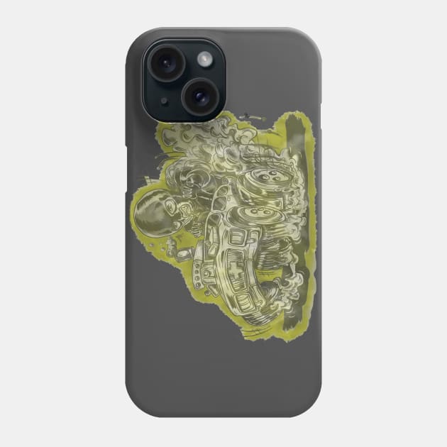 Hot Rod Driving Balaclave Wearing Mean Machine Phone Case by silentrob668