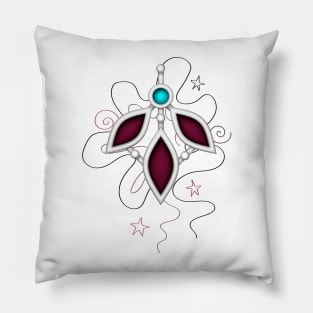 Colorful Aesthetic Pattern with Magical Crystals Pillow