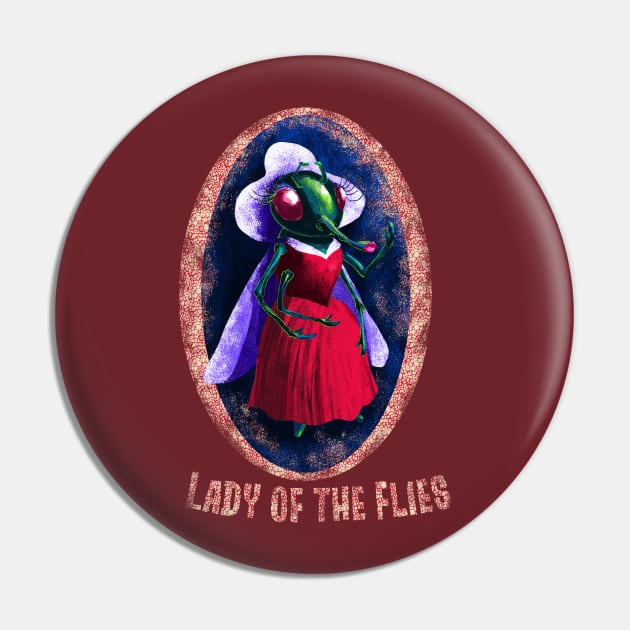 Lady of the Flies Pin by pastanaut
