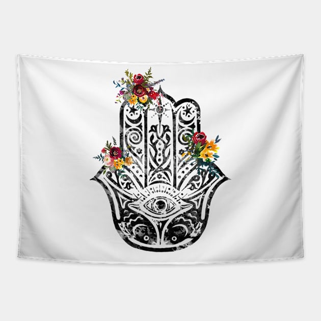 Hamsa Hand Tapestry by erzebeth