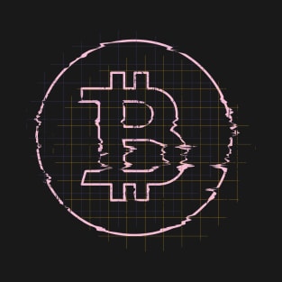 Bitcoin Crypto Digital Glitch T-Shirt