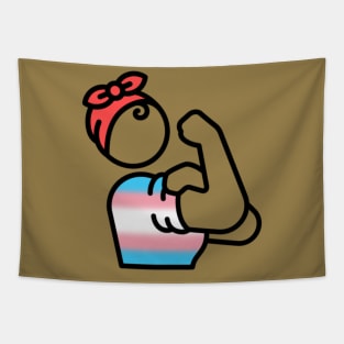 Trans Pride Rosie the Riveter Tapestry