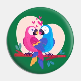 Lovely Parrots Couple Pin