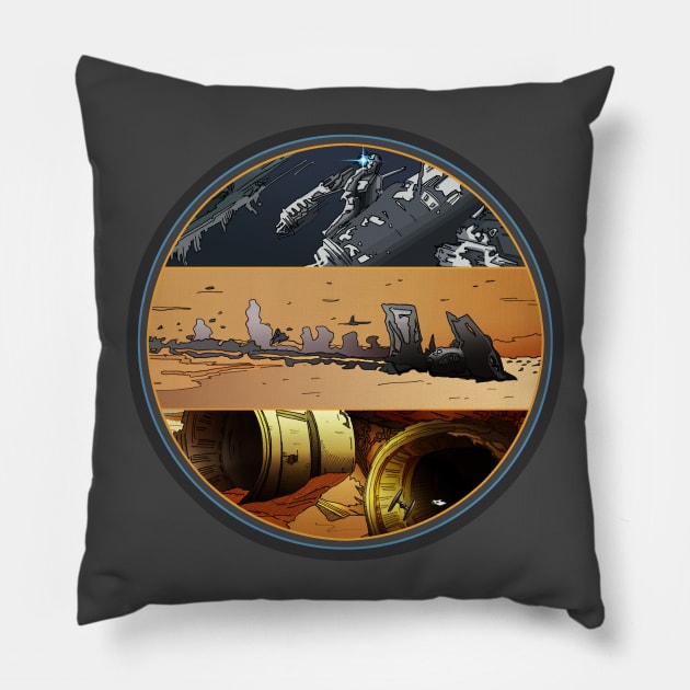 The Journey Begins on Jakku... Pillow by mlbgfx