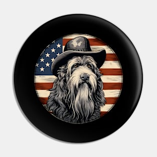 Bearded Collie 4th of July Pin