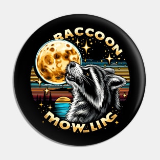 Raccoon Moon Howl Pin