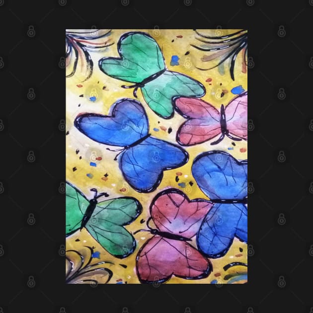 Butterfly watercolor gradient design by Artistic_st