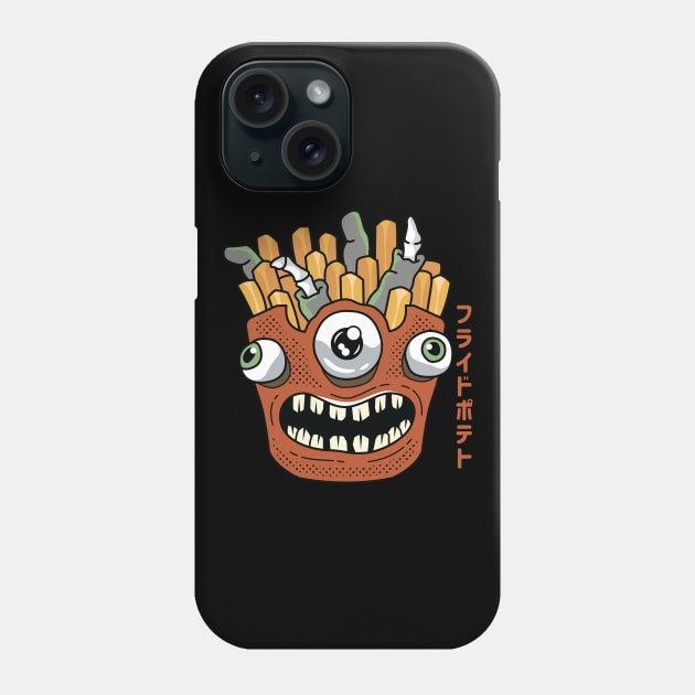 Kawaii Japanese Monster Fries for Potato Lovers Phone Case by spacedowl