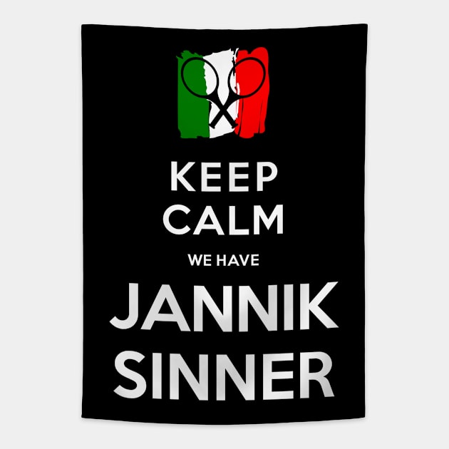 Keep Calm We Have Jannik Sinner Tapestry by vlada123