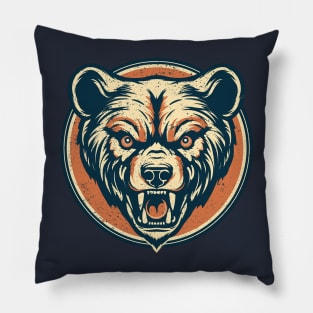 Bear Face Vintage (distressed) Pillow