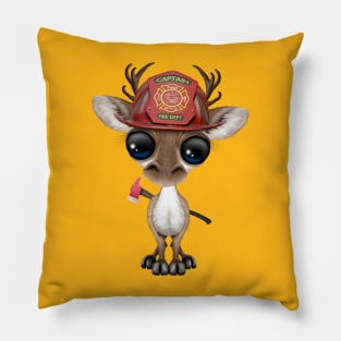 Cute Baby Reindeer Firefighter Pillow