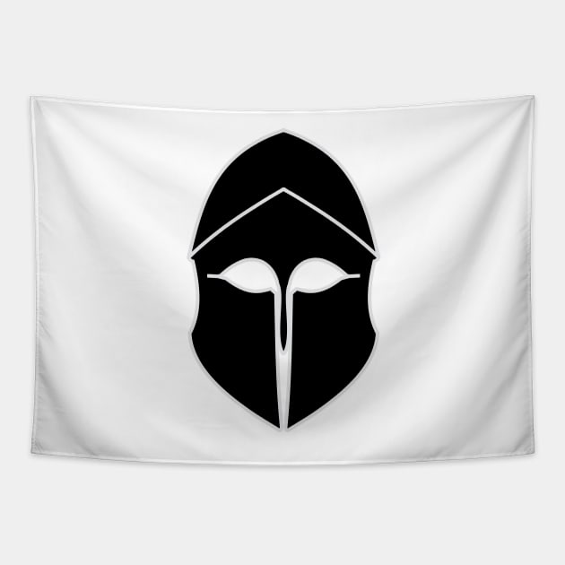 Corinthian helmet (black) Tapestry by PabloDeChenez