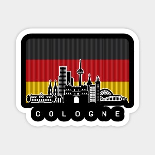 Cologne Germany Skyline German Flag Magnet