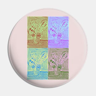 Floral Bouquet in Pop Art Pin