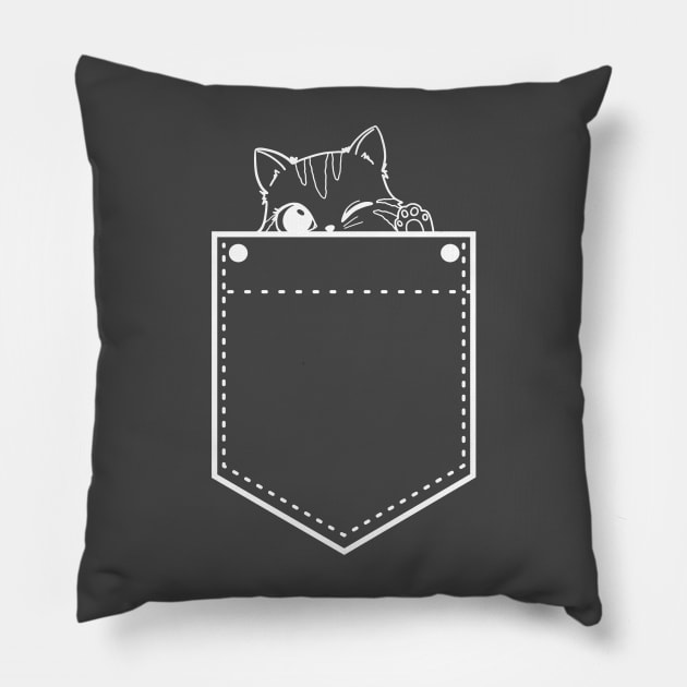 Pocket Kitty Pillow by Printed Passion