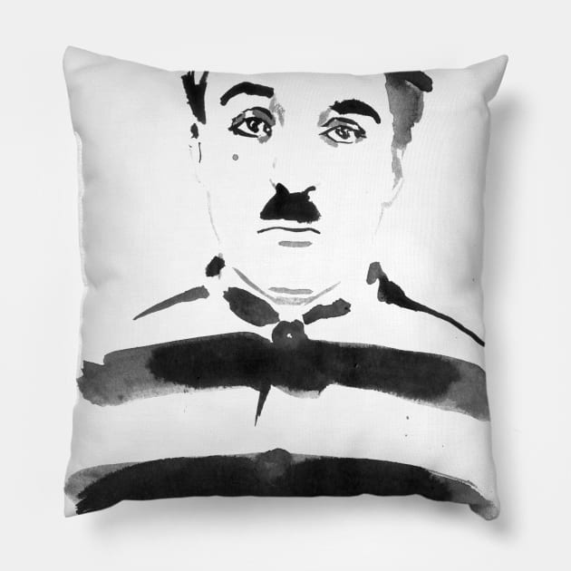 charlie chaplin Pillow by pechane