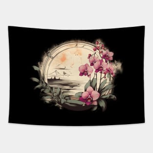 Orchid Wildflower Flora Vintage Bloom Retro Tapestry