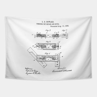 Try Square and Bevel Vintage Patent Hand Drawing Funny Novelty Gift Tapestry