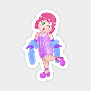 Kawaii Flapper Girl Magnet