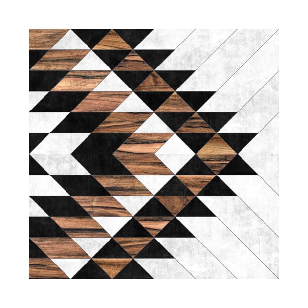 Urban Tribal Pattern No.9 - Aztec - Concrete and Wood by ZoltanRatko