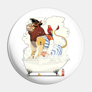 Lion in the Bath Pin