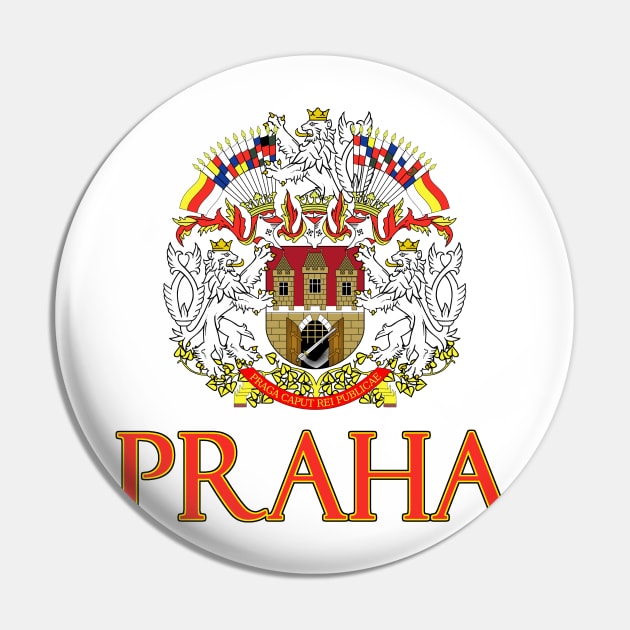 Praha (Prague), Czech Republic - Coat of Arms Design Pin by Naves