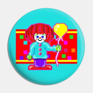 Pixel Clown With Balloon Pin