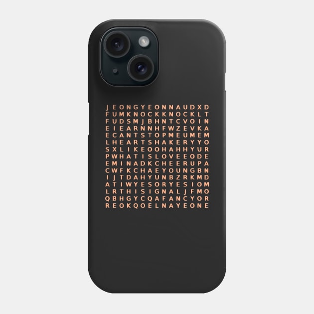 Twice Word Search Phone Case by CoreyUnlimited