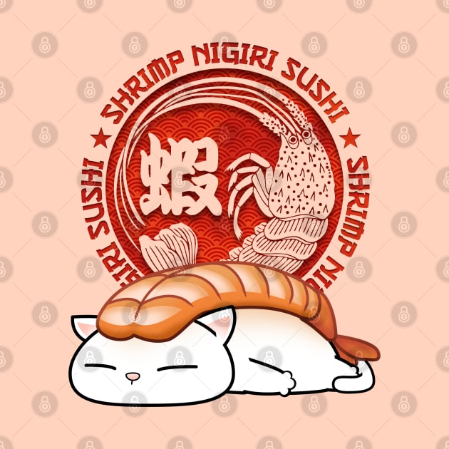 Chubby Cat Shrimp Sushi by Takeda_Art