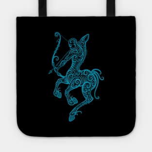 Blue Sagittarius Zodiac Sign Tote