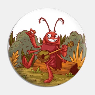 Cockroach Playing Music Pin