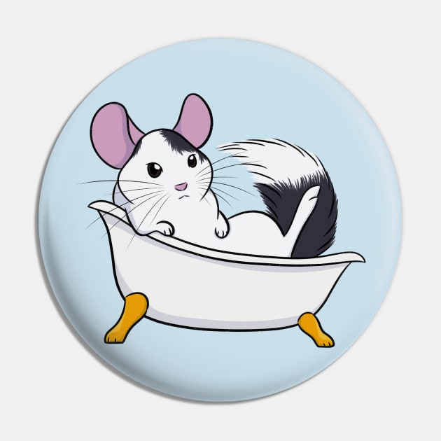 Chinchilla Bath (Mosaic) Pin by DeguArts