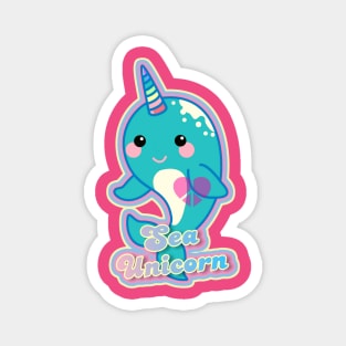 Sea Unicorn Narwhal Kawaii Design Magnet