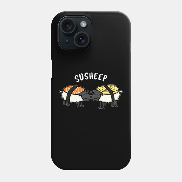 Susheep Cute Sushi Sheep Pun Phone Case by punnybone