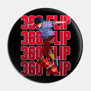 360 Flip Skater Skateboarding Tre Flip Pin