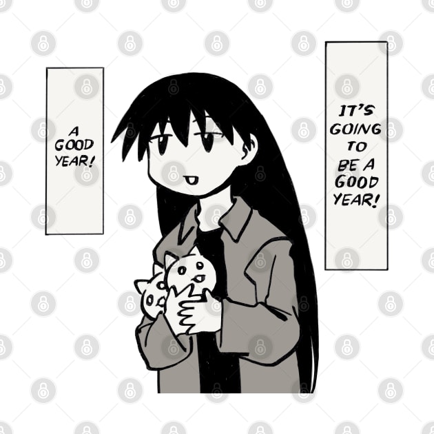 I redraw the good year cat plushies sakaki / azumanga daioh manga by mudwizard