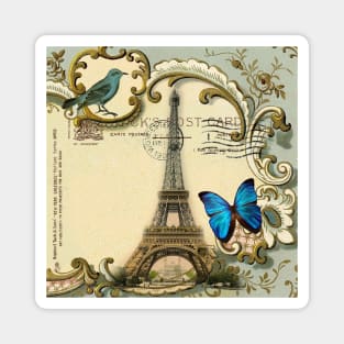 dark academia Wanderlust French Butterfly Paris Eiffel Tower Magnet