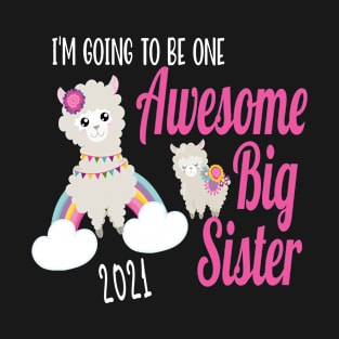 Cute Big Sister 2021 Pregnancy Announcement Gift for Girls T-Shirt