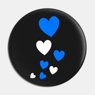 Blue Bubble Hearts Pin