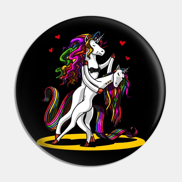 Unicorn Couple Dancing Valentines Day Cute Pin by underheaven