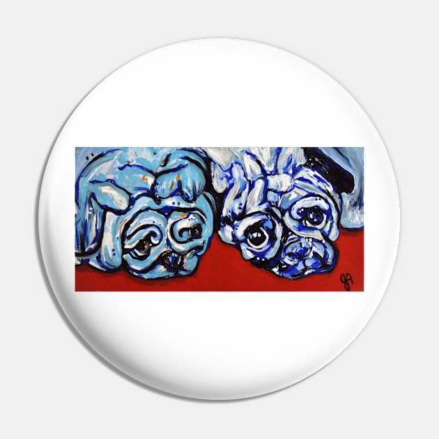 Two Pugs Pin by Jeneralarts