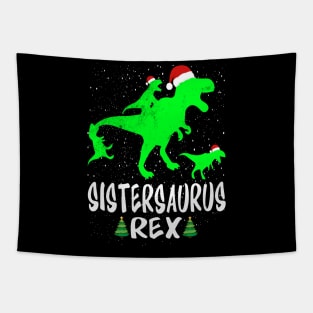 Sister T Rex Matching Family Christmas Dinosaur Shirt Tapestry