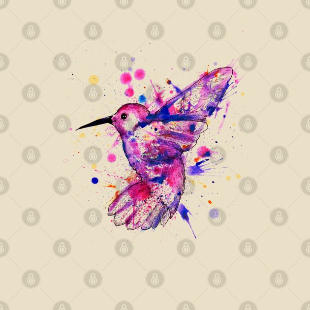 Hummingbird Watercolor by LVBart