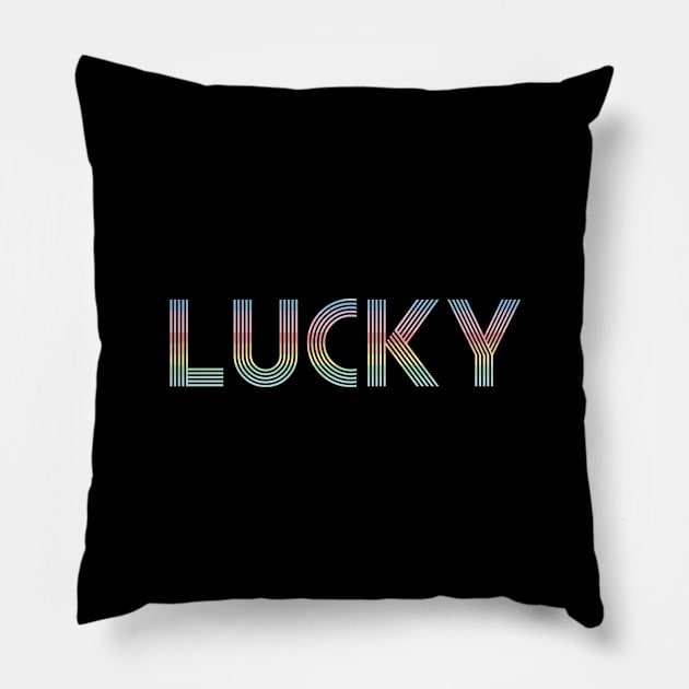 Retro Lucky Pillow by Sunny Saturated