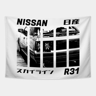 NISSAN SKYLINE GTS R31 Black 'N White 3 Tapestry